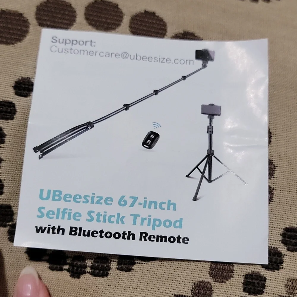 Ubeesize 67 inch selfie stick tripod stand with accessories.